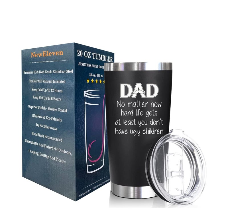 NewEleven 20 Oz Tumbler - Gifts for Dad from Kids - Dad Birthday Gift - Gifts for Father from Daughter/Son - Father Mug - Christmas/Birthday/Anniversary/Fathers Day - Image 2